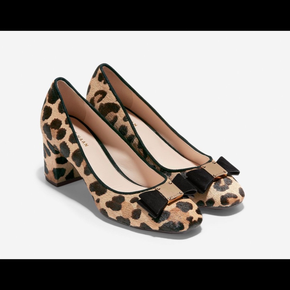 🍂🐆 Cole Haan leopard print block heel pumps🐆🍂